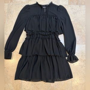 Shein Black Ruffled Dress